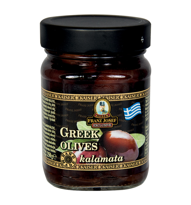 Greek black olives Kalamata in salty brine Gaston, s.r.o.
